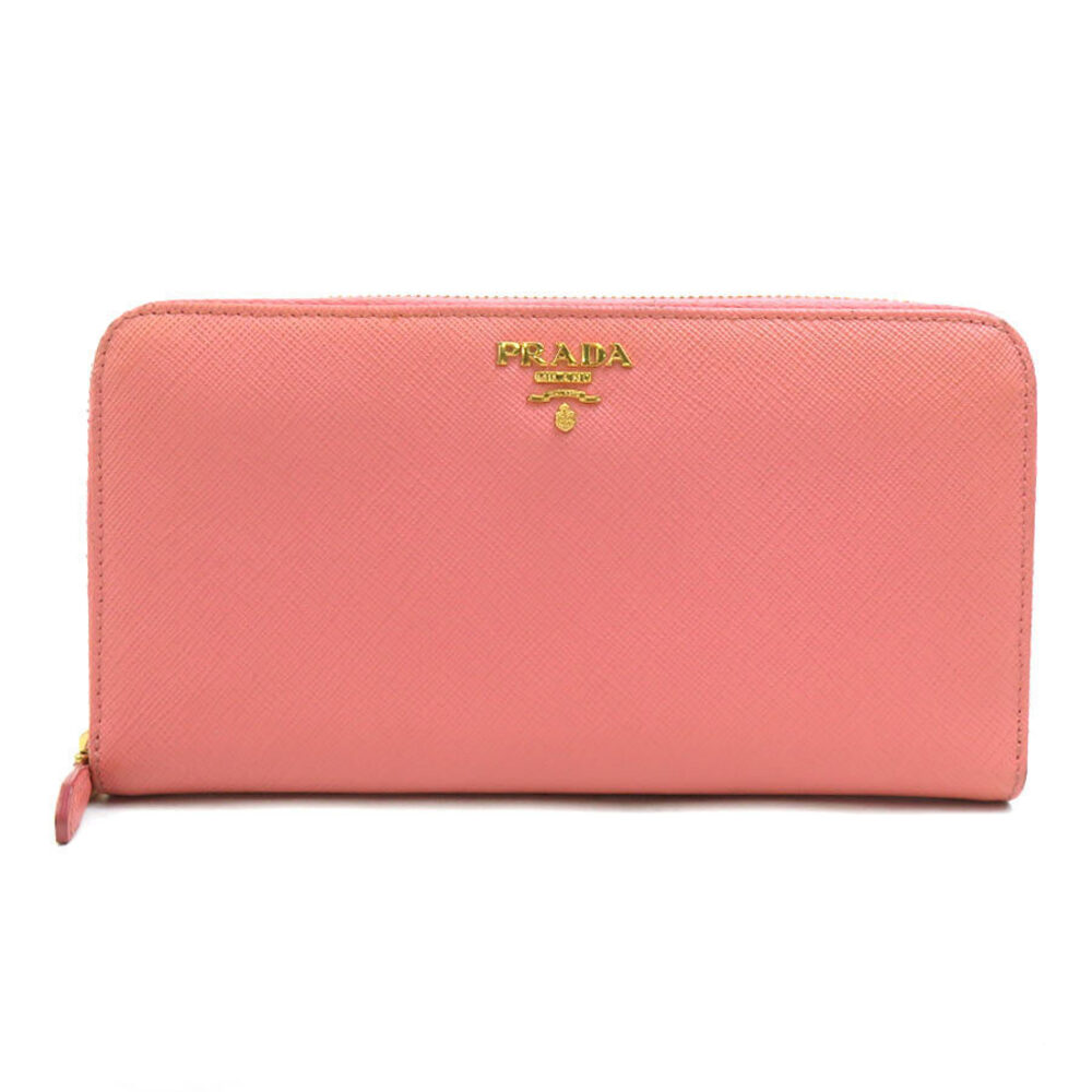 Prada Round Zip Long Wallet Leather Pink